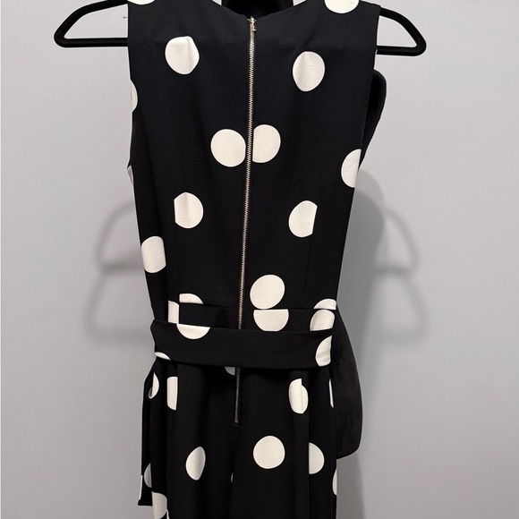 Karl Lagerfeld Black and White Polka Dot Midi Dress Size 4 - Picture 2 of 3